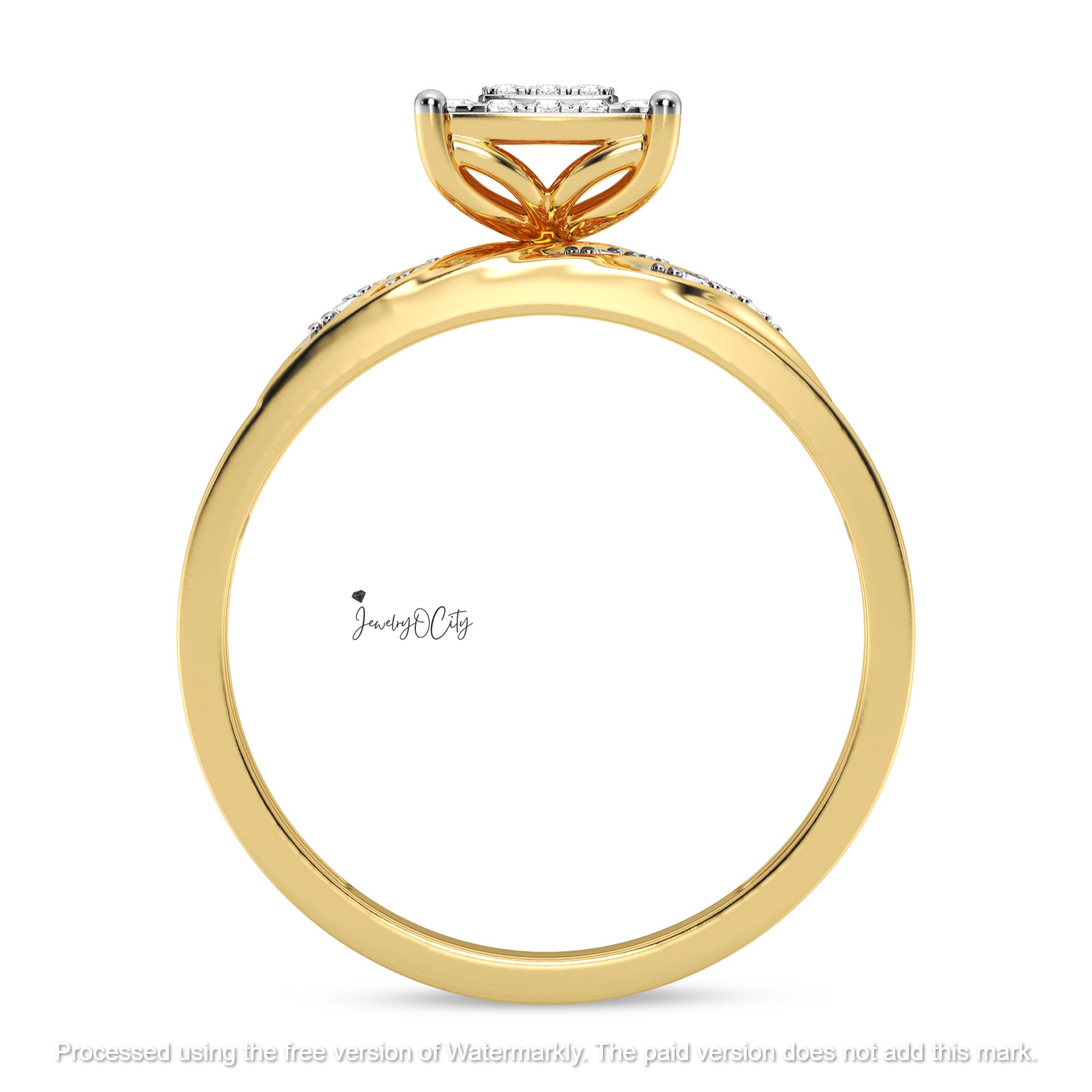 3.50Ct Round Cut Diamond Cluster Leaf Engagement & Wedding Trio Ring Set