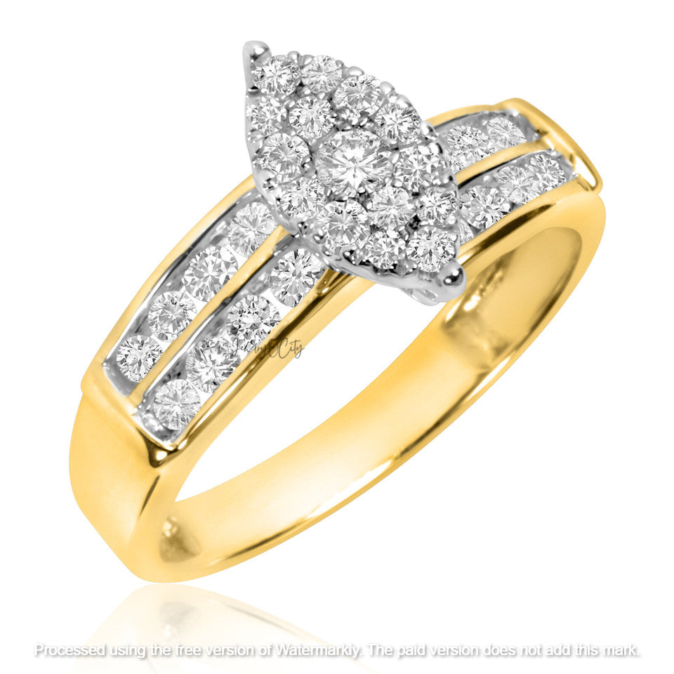 3.02Ct Diamond Marquise Shape Wedding Trio Ring Set