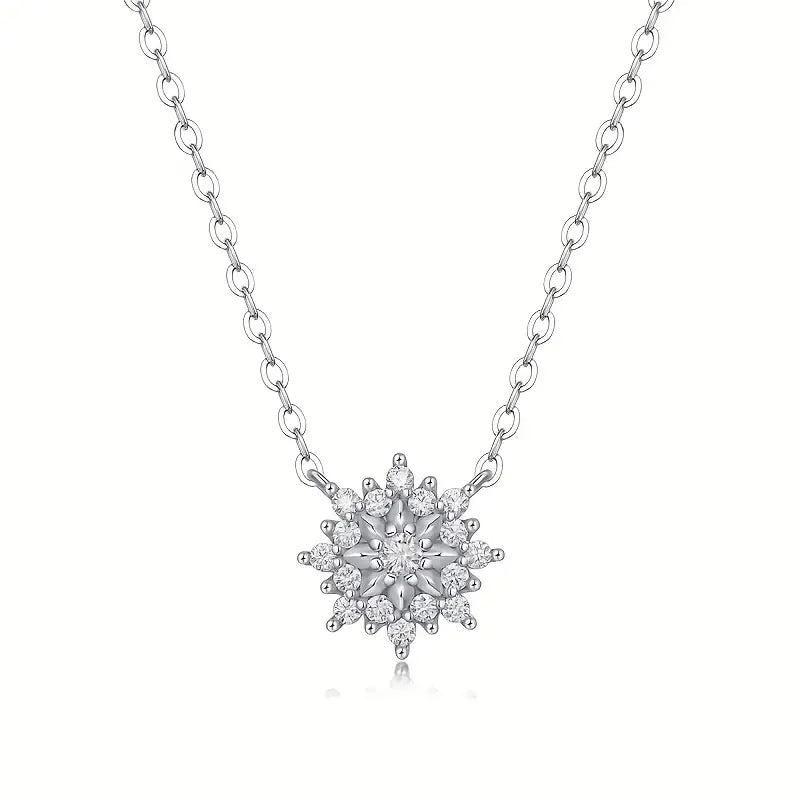 3Ct Round Cut VVS1/D Clear Diamond Women Snowflake Pendant