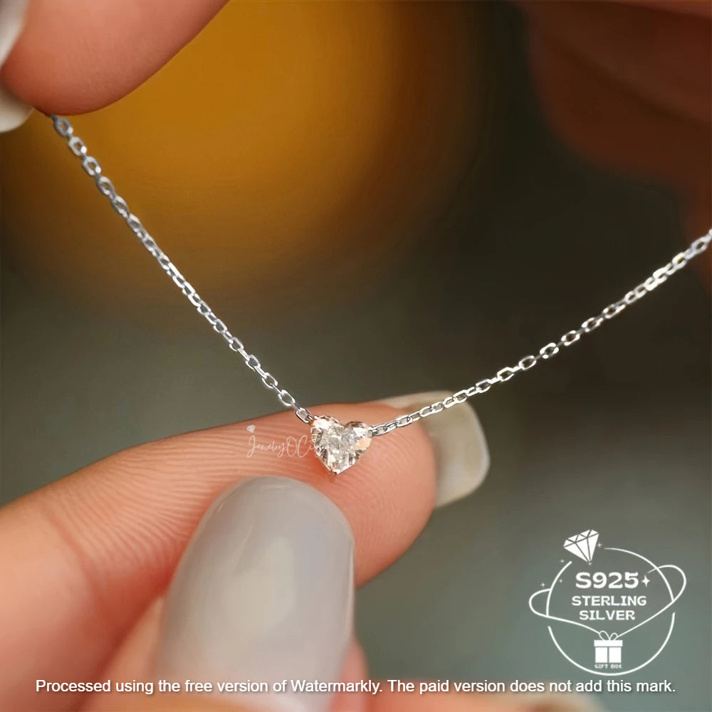 0.60Ct Heart Cut SI Diamond Pendant For Her