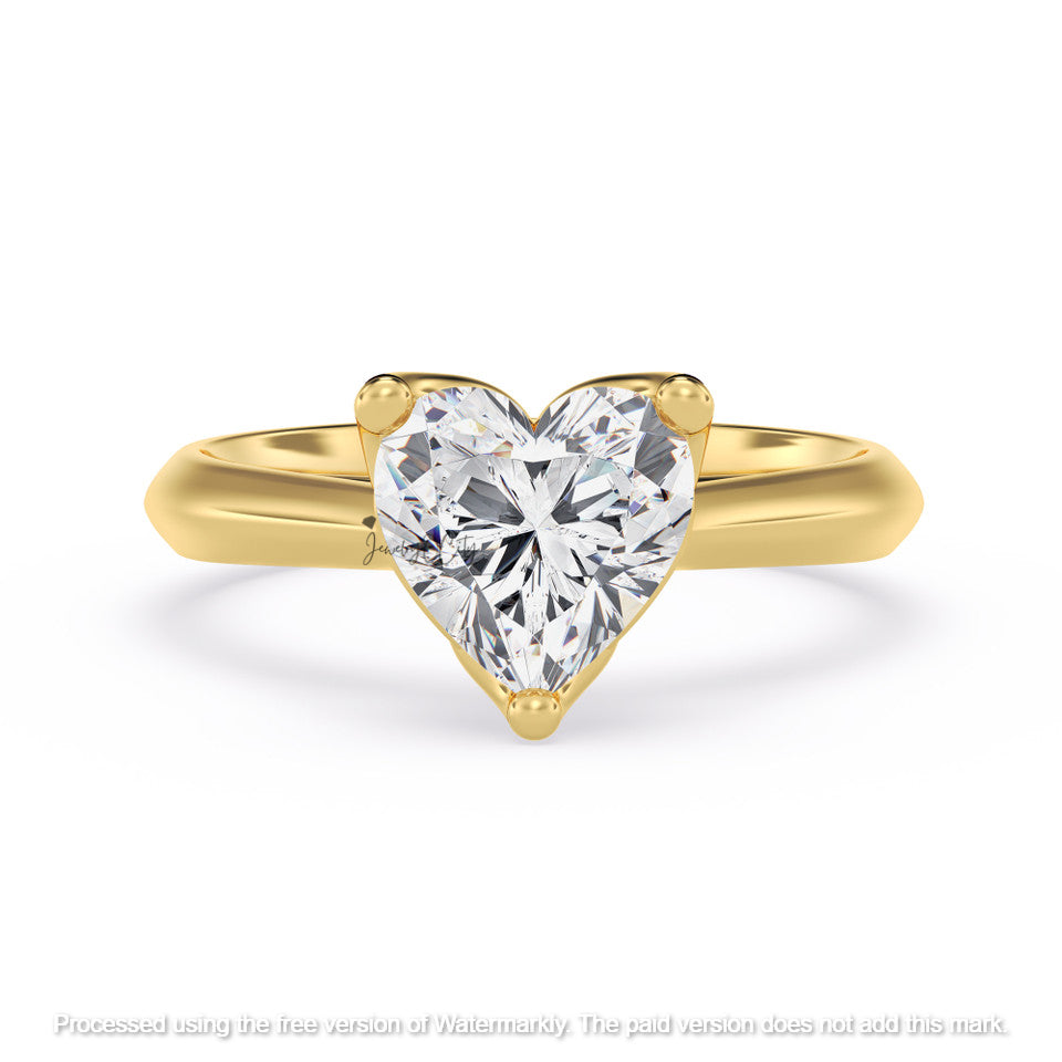 1Ct Heart Cut Diamond Solitaire Wedding Trio Ring Set