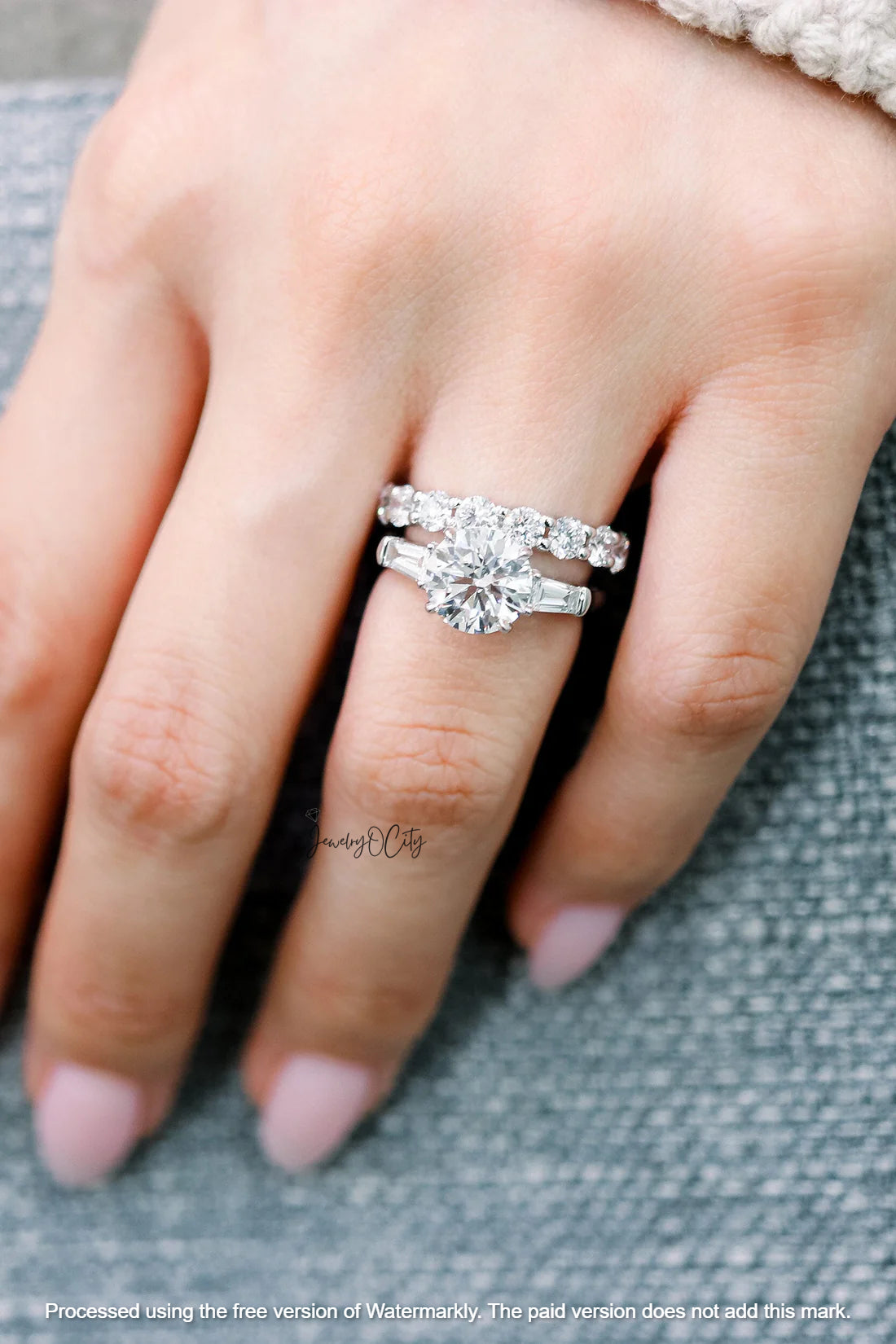 2.70Ct Round Cut Full Eternity Diamond Engagement Band For Her