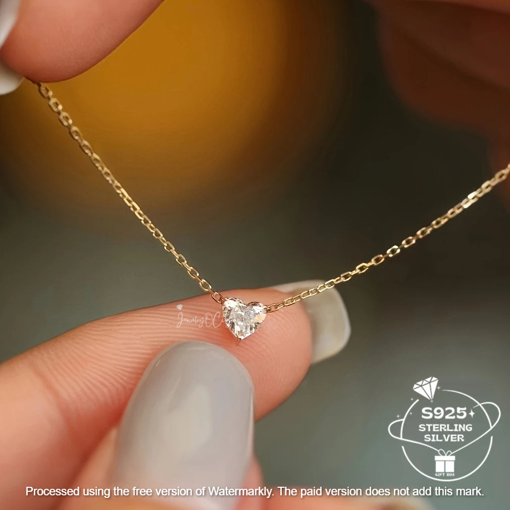 0.60Ct Heart Cut SI Diamond Pendant For Her