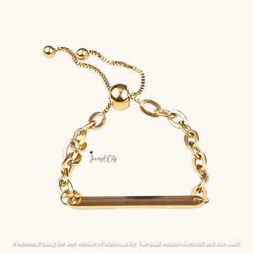 Women's Name Tag Thin Bar Bracelet