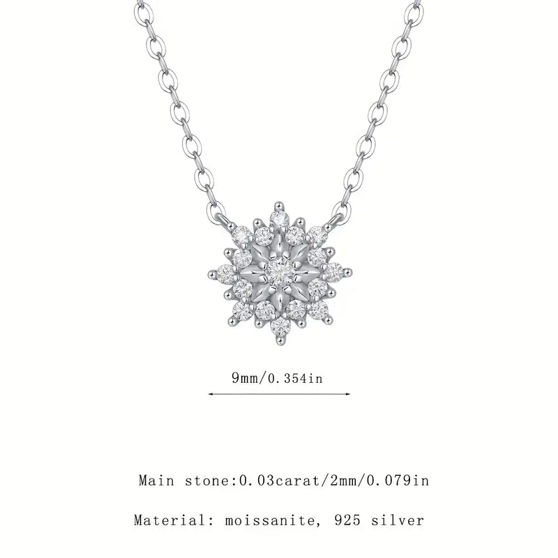 3Ct Round Cut VVS1/D Clear Diamond Women Snowflake Pendant