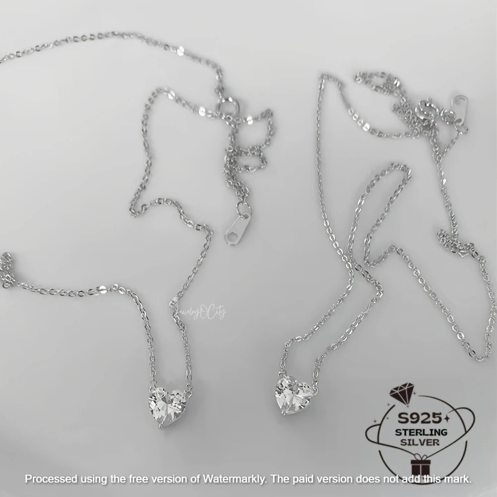 0.60Ct Heart Cut SI Diamond Pendant For Her