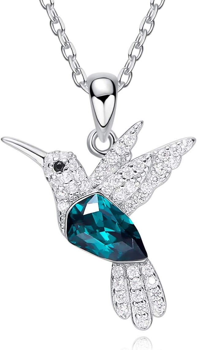 3Ct Pear Cut London Blue Topaz Diamond Flying Bird Pendant For Her
