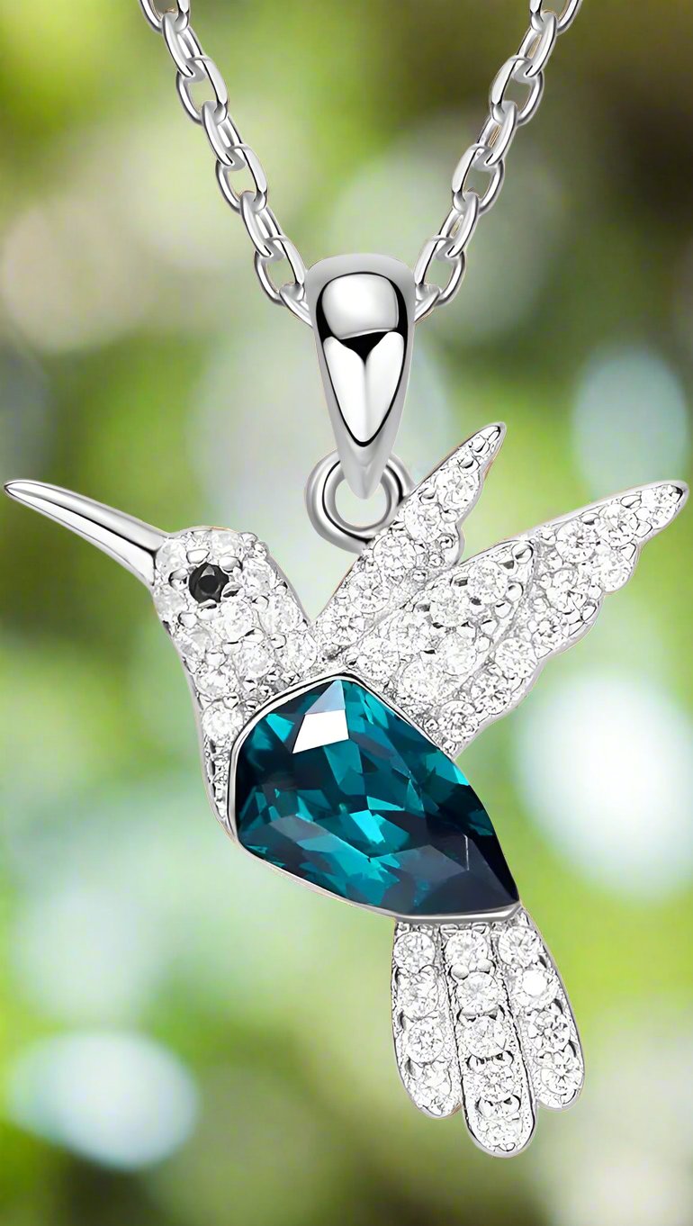 3Ct Pear Cut London Blue Topaz Diamond Flying Bird Pendant For Her
