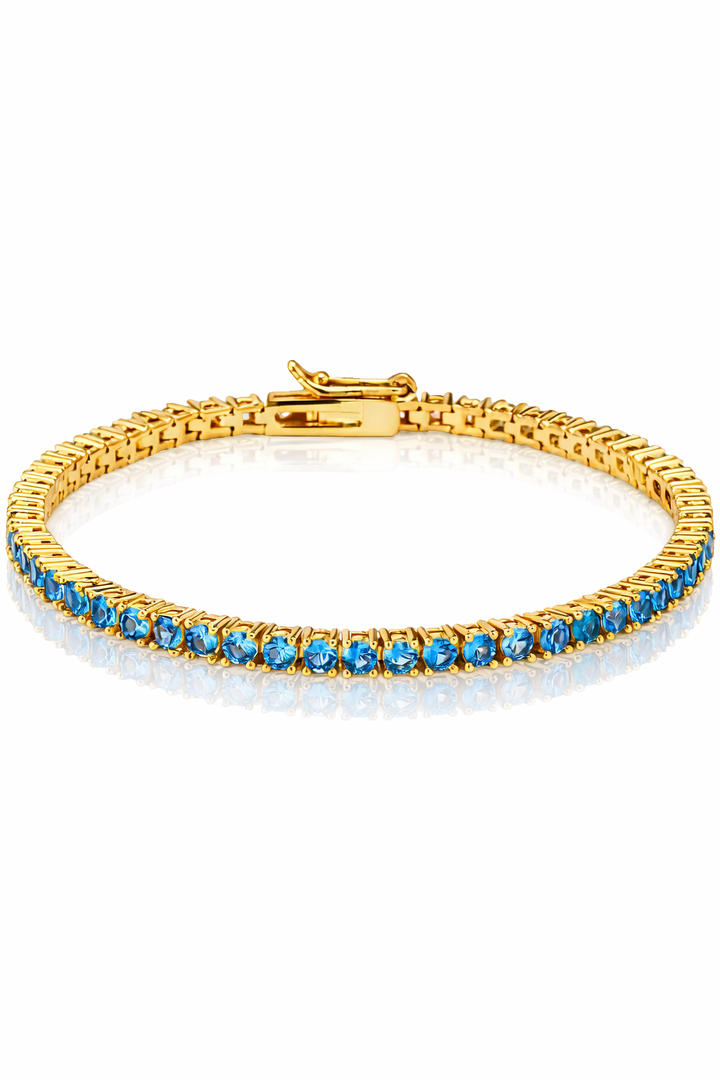 blue topaz unisex tennis bracelet