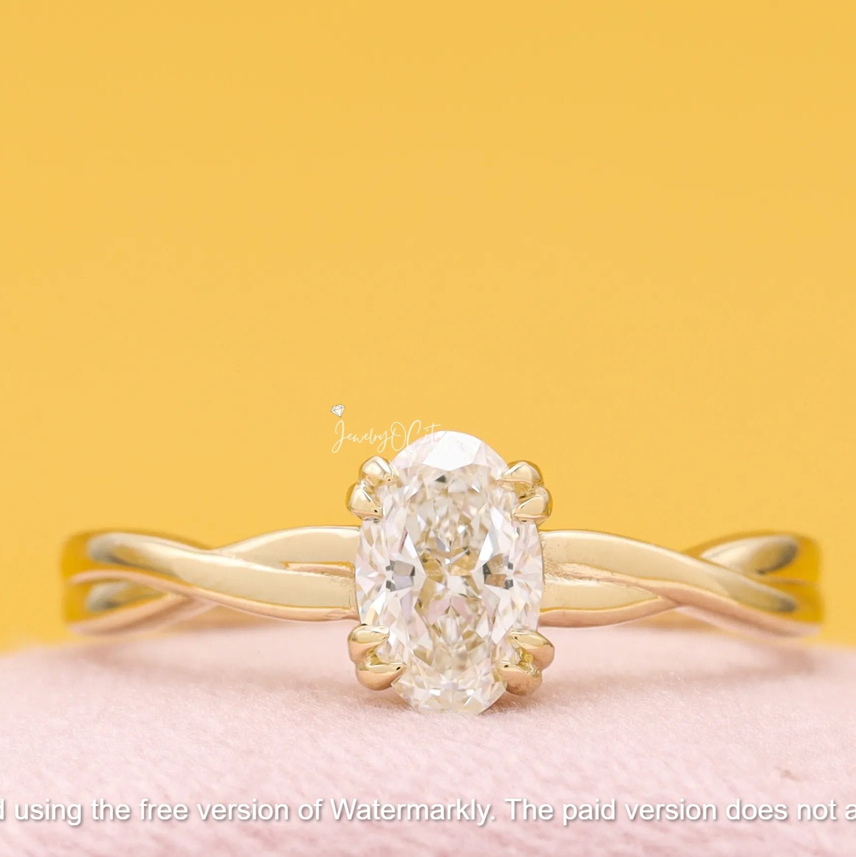 2.50Ct Oval Cut Diamond Solitaire Twisted Engagement Ring For Her