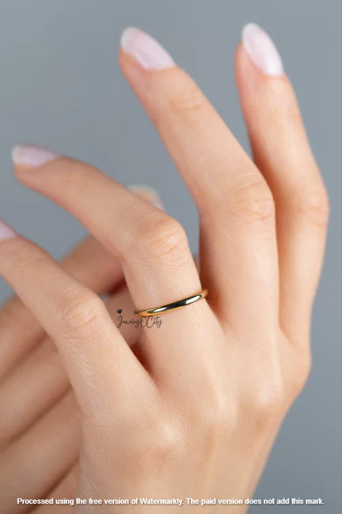 2.0MM Classic Dome Wedding Band For Women's