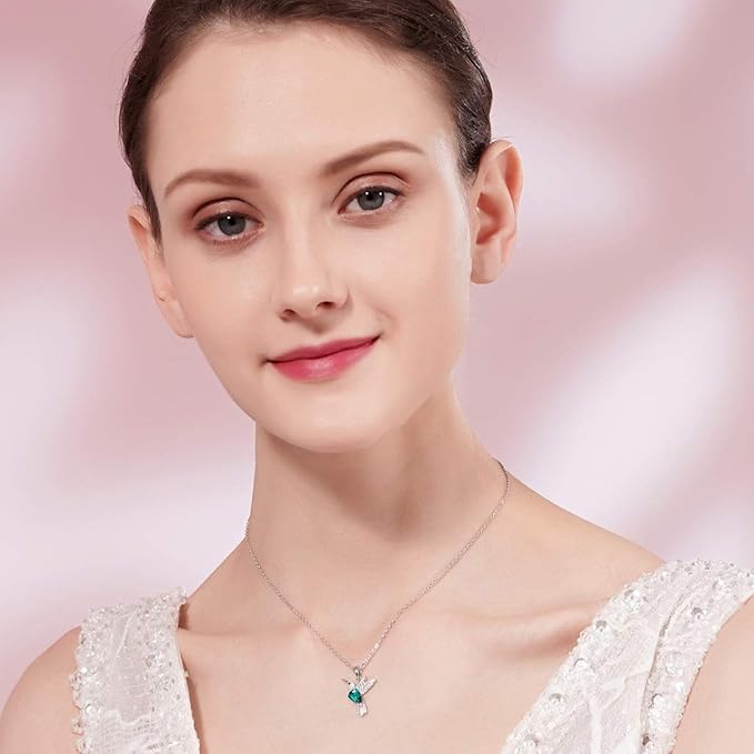 3Ct Pear Cut London Blue Topaz Diamond Flying Bird Pendant For Her