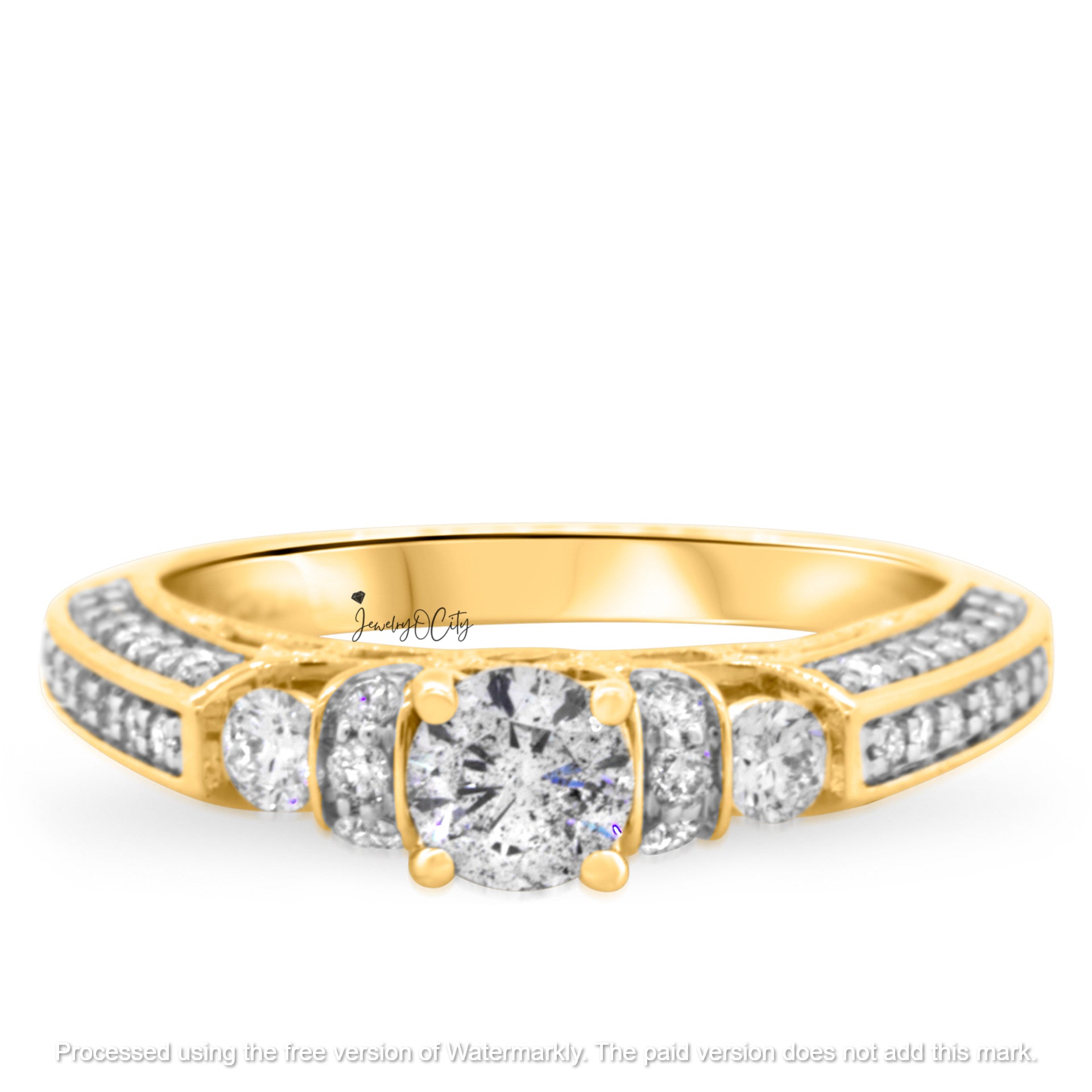 3.50Ct Round Cut Diamond Solitaire Engagement & Wedding Trio Ring Set