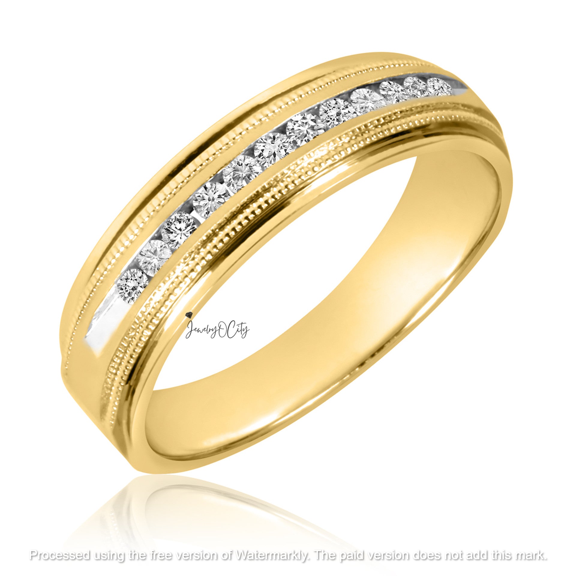 3.50Ct Round Cut Diamond Solitaire Engagement & Wedding Trio Ring Set