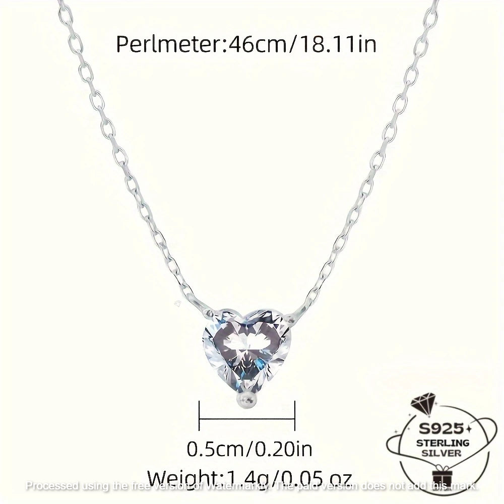 0.60Ct Heart Cut SI Diamond Pendant For Her