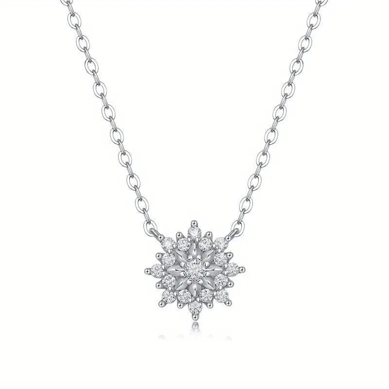 3Ct Round Cut VVS1/D Clear Diamond Women Snowflake Pendant