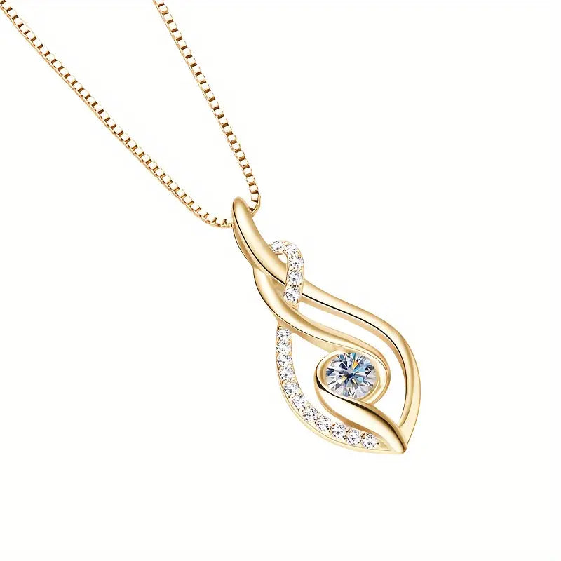 Ocean Wave Ribbon Moissanite Pendant