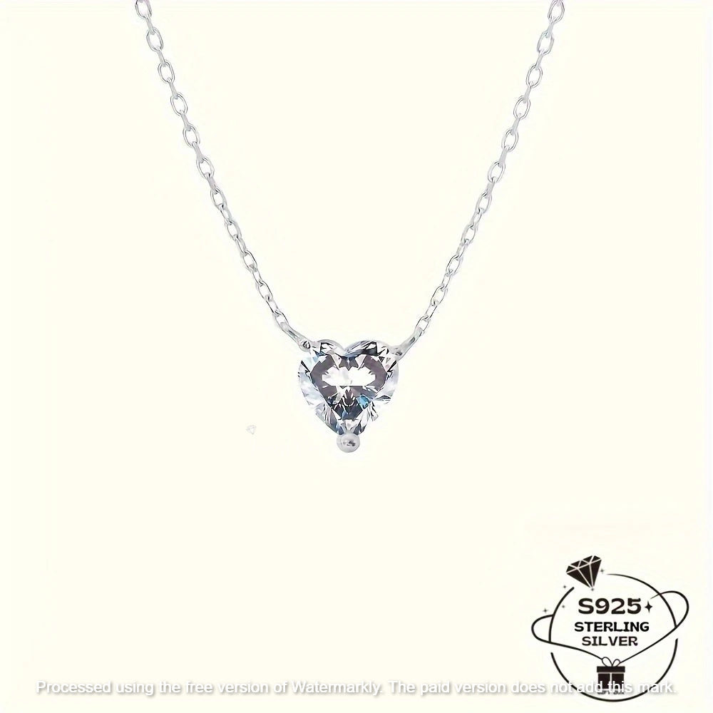 0.60Ct Heart Cut SI Diamond Pendant For Her