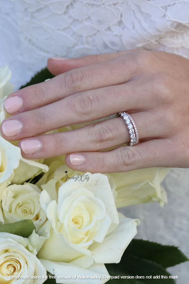 2.70Ct Round Cut Full Eternity Diamond Engagement Band For Her