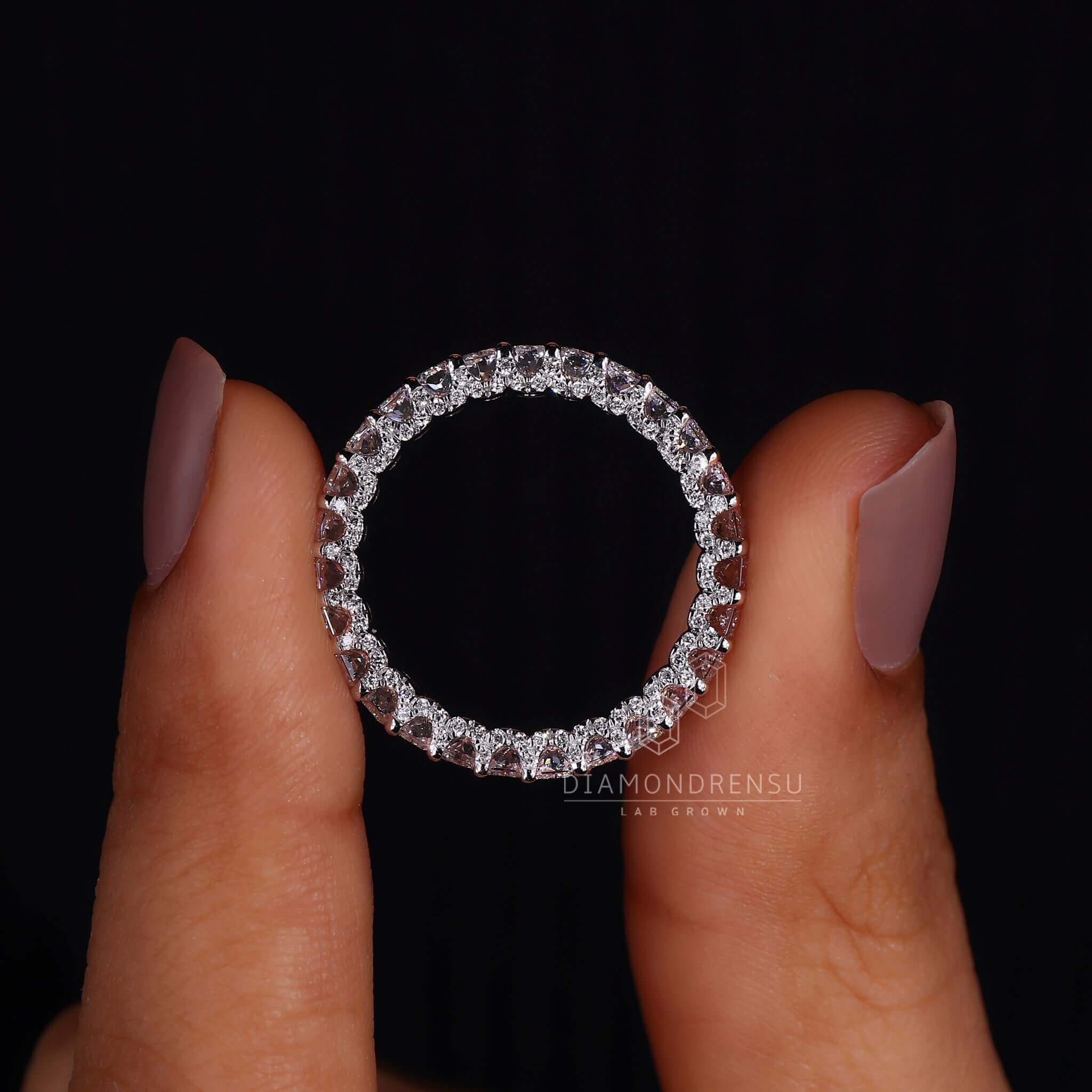 3.50CT Radiant Cut VS Diamond Full Eternity Iced Out Wedding Band Ring For Her