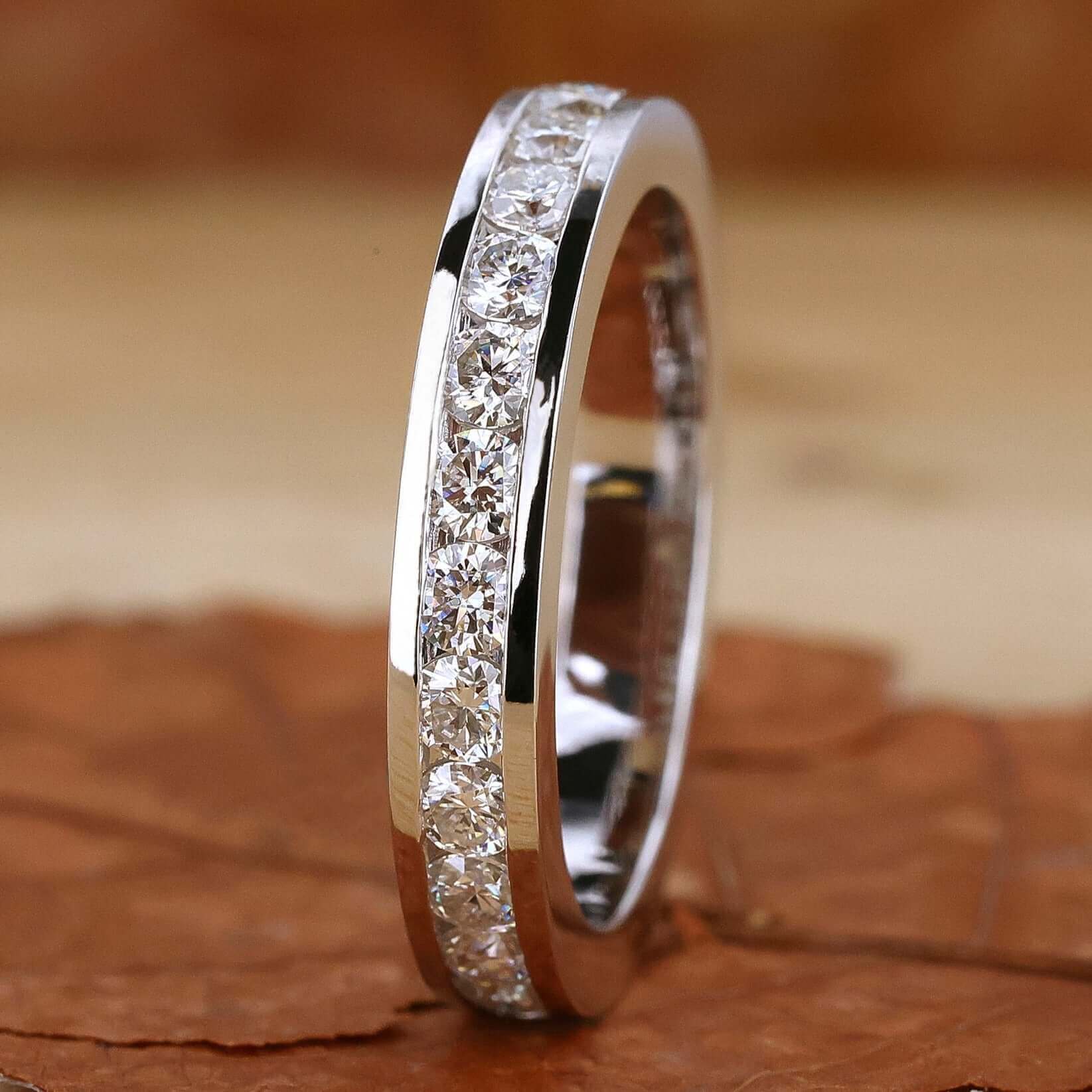 3CT Round Cut Diamond Full Eternity Wedding Band Ring For Her