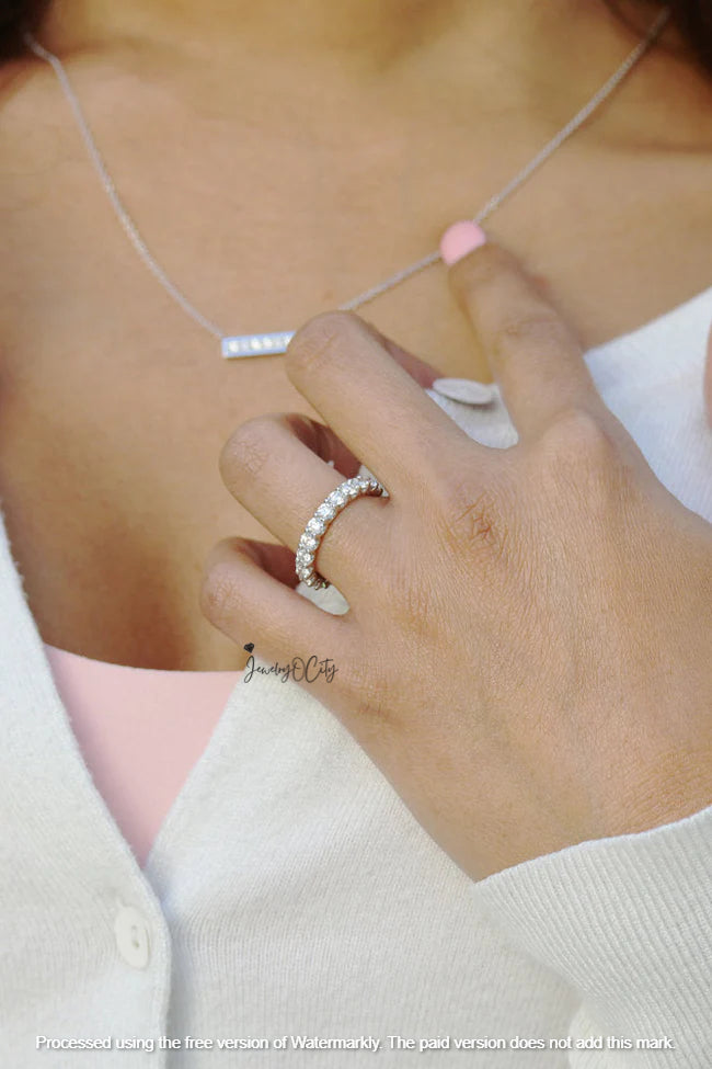 2.70Ct Round Cut Full Eternity Diamond Engagement Band For Her