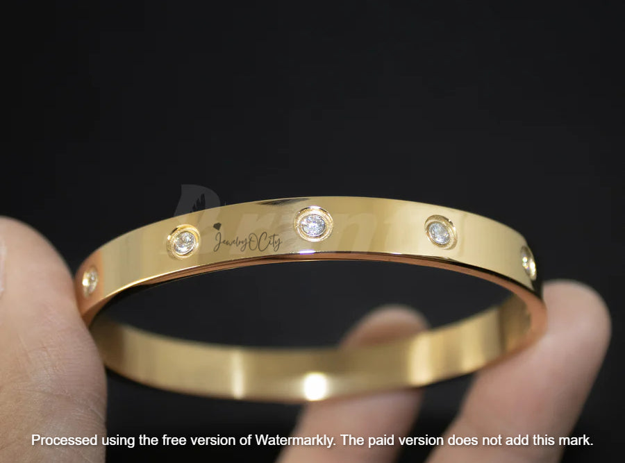 Classic Love Diamond Silver Bracelet Bangle For Men