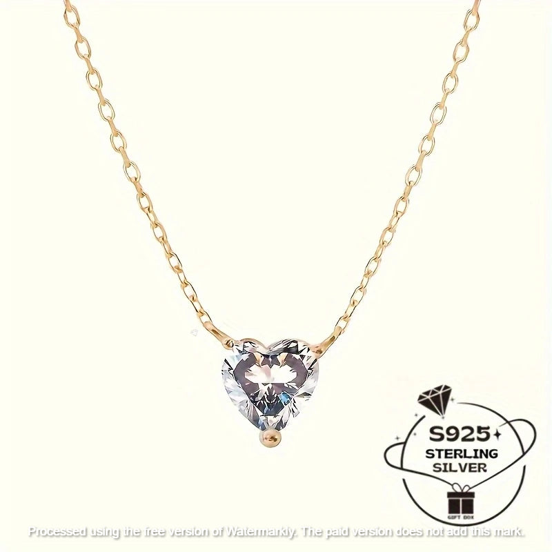 0.60Ct Heart Cut SI Diamond Pendant For Her