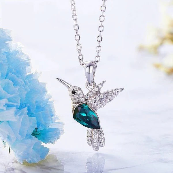 3Ct Pear Cut London Blue Topaz Diamond Flying Bird Pendant For Her