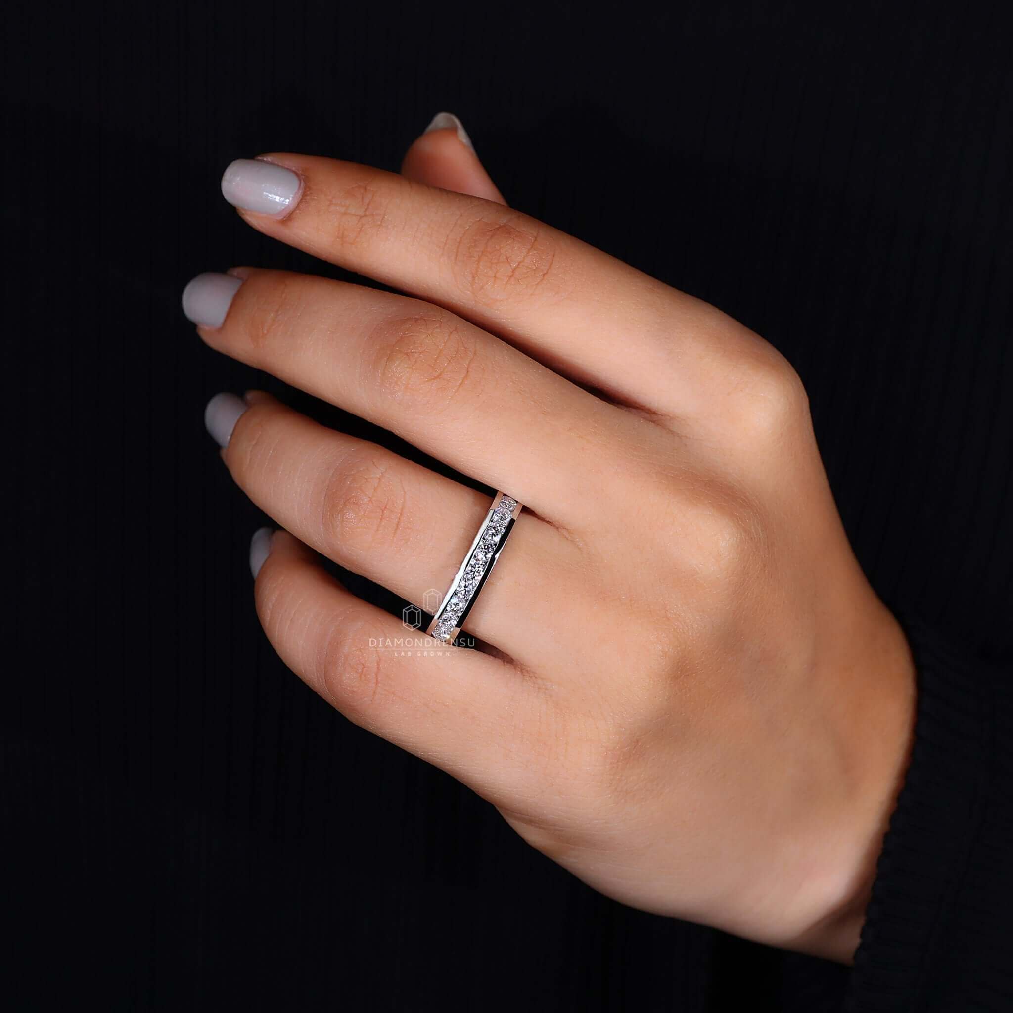 3CT Round Cut Diamond Full Eternity Wedding Band Ring For Her