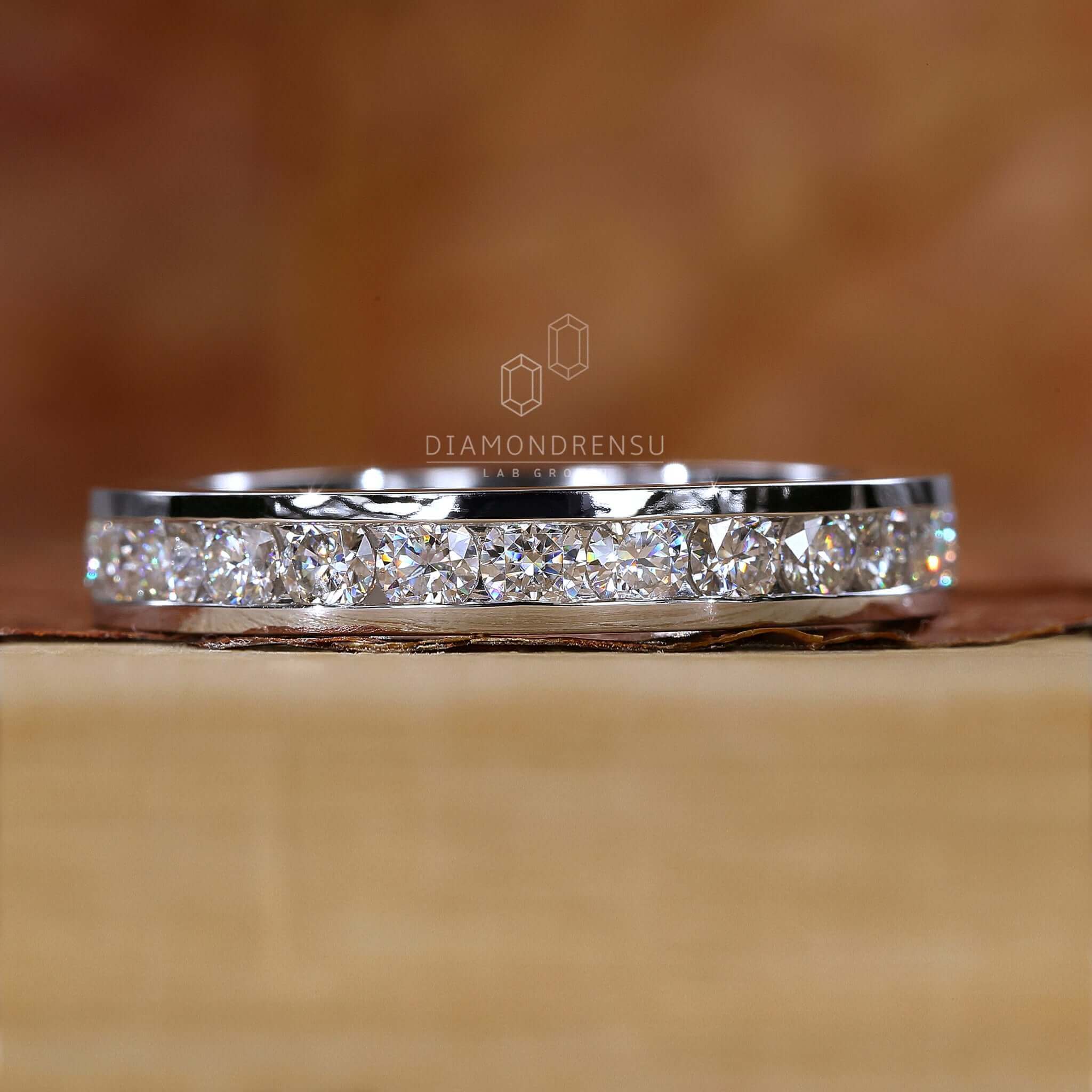 3CT Round Cut Diamond Full Eternity Wedding Band Ring For Her