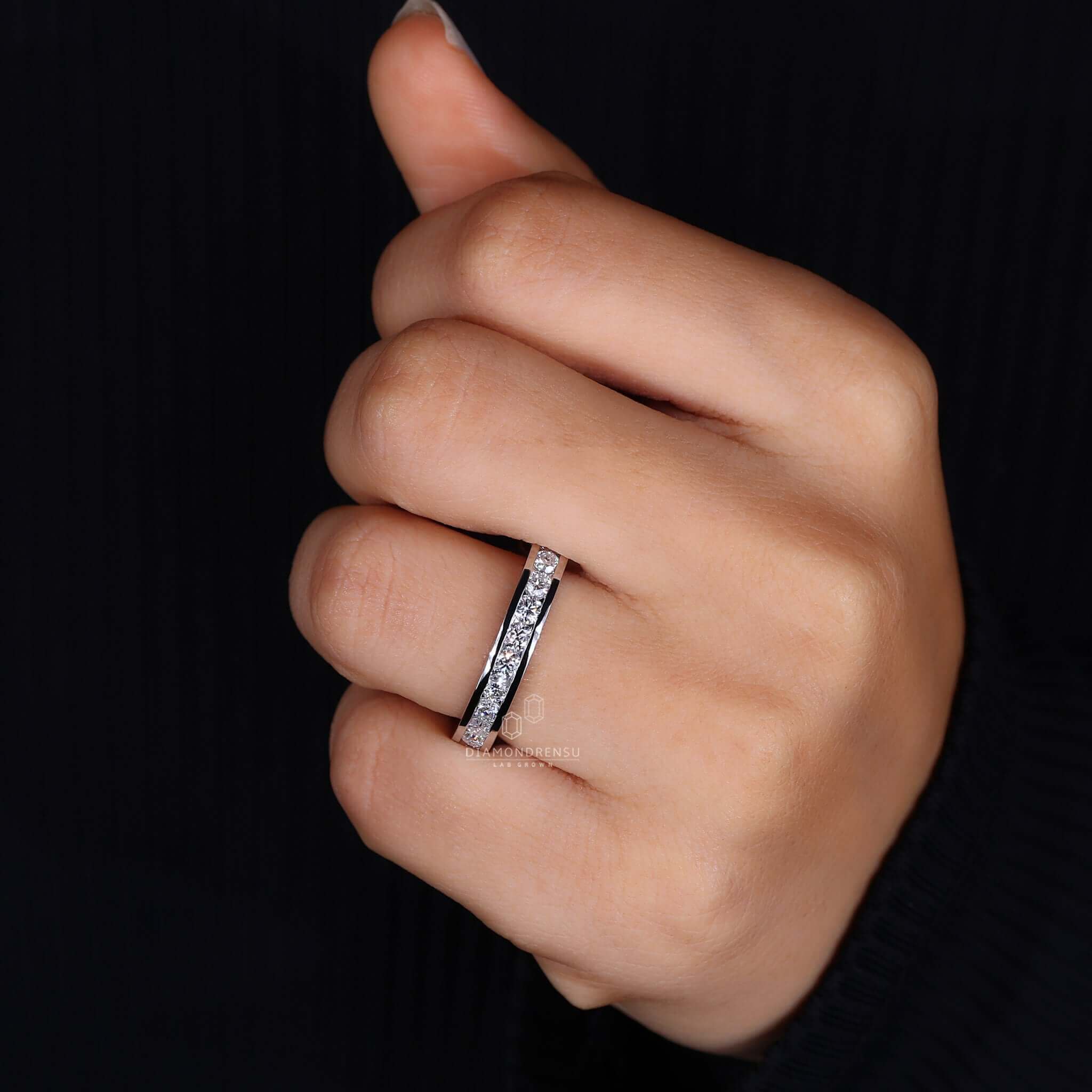 3CT Round Cut Diamond Full Eternity Wedding Band Ring For Her