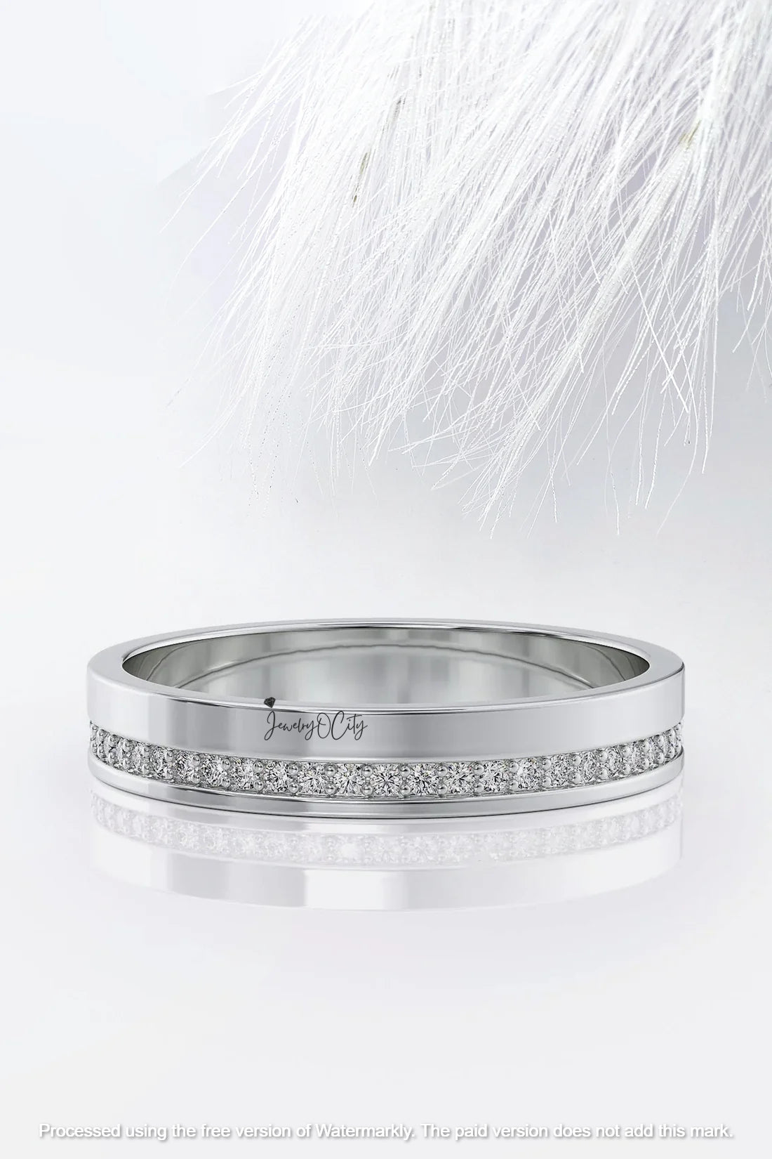 2.45CT Round Cut Diamond Full Eternity Men's Wedding Band Ring