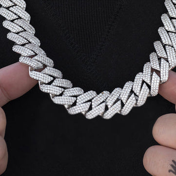39TCW Diamond 20MM Iced Out 3 Row Cuban Link Necklace