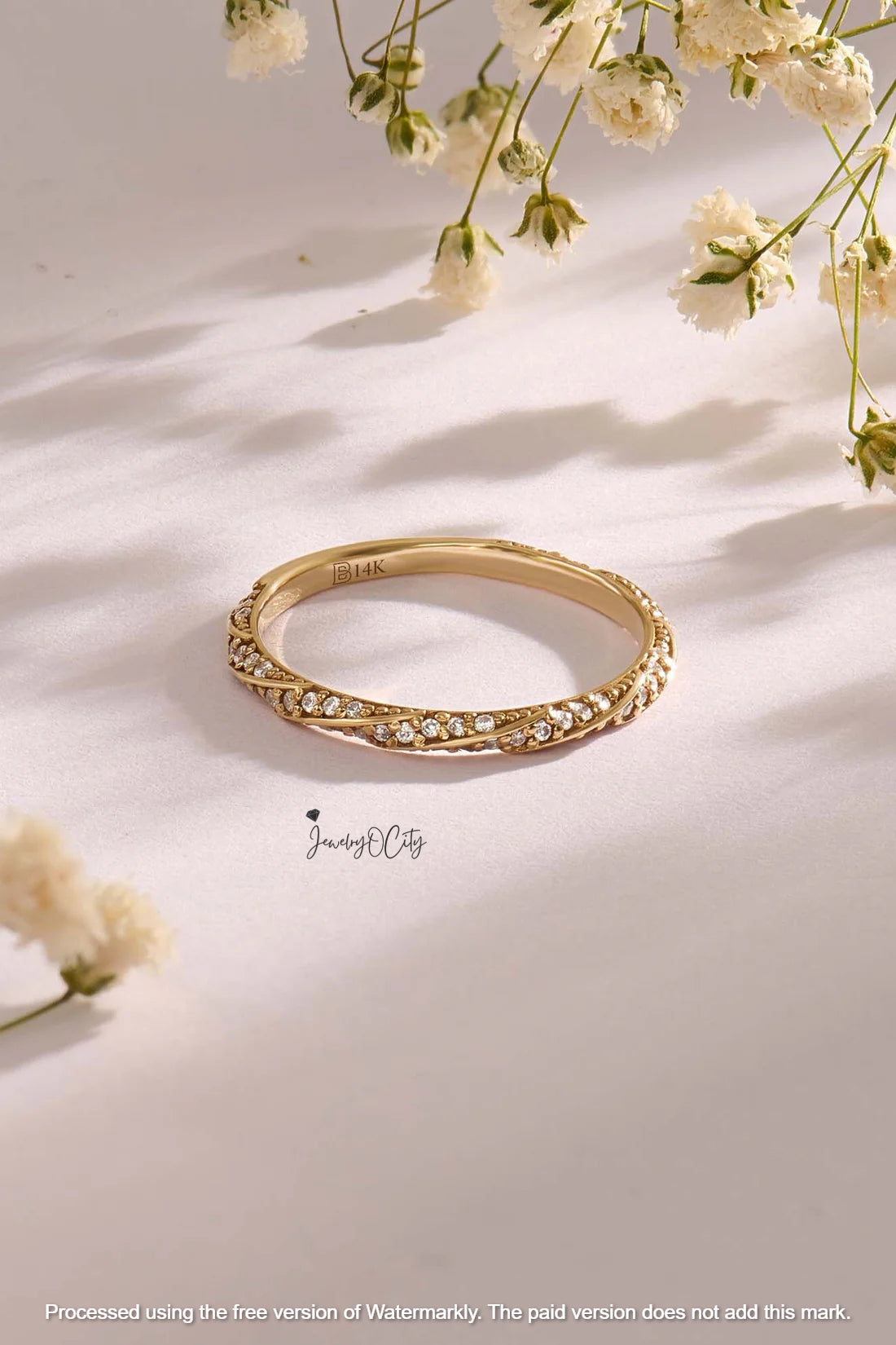 2.40Ct Round Cut Twisted Full Eternity Diamond Engagement Band For Her