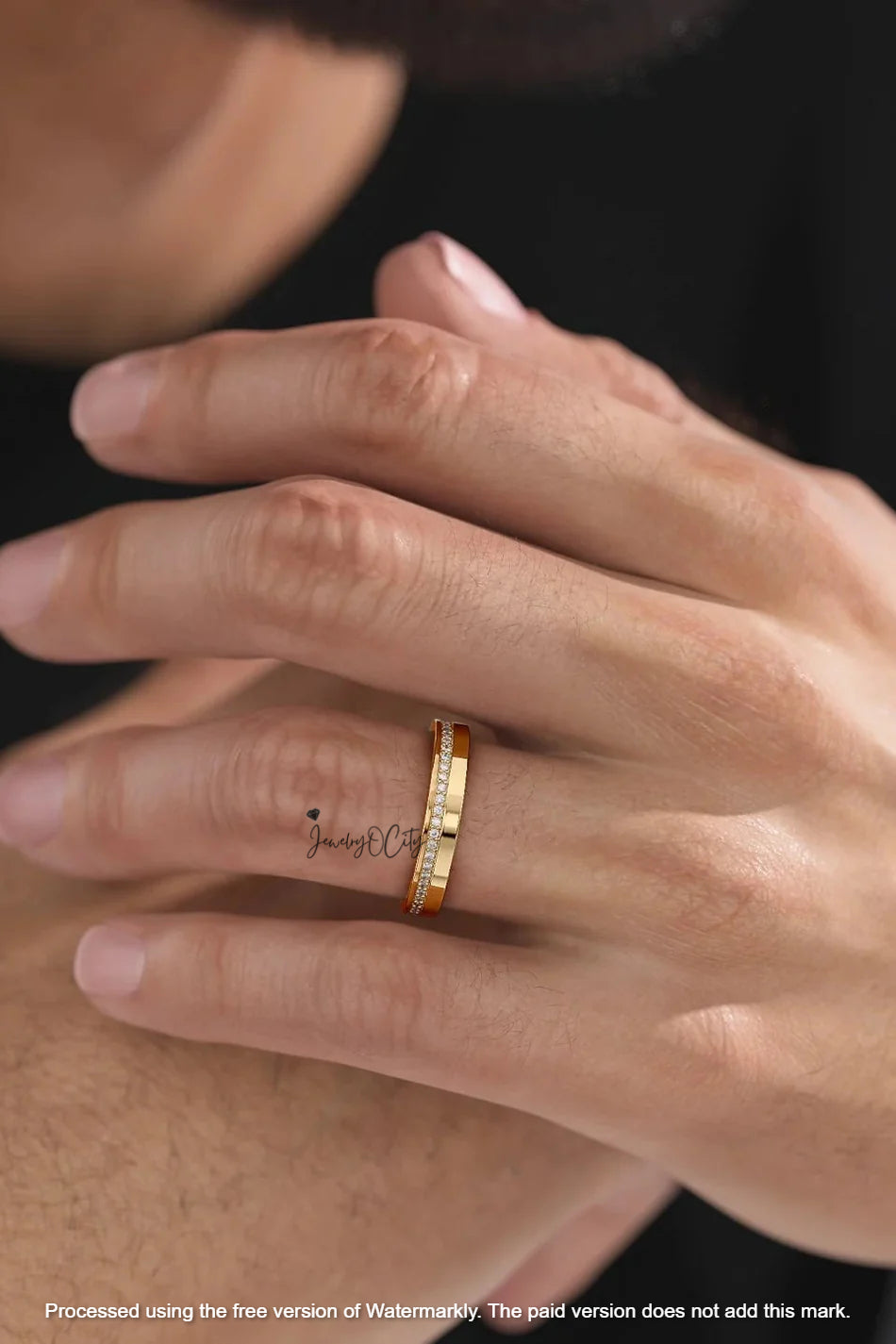 2.45CT Round Cut Diamond Full Eternity Men's Wedding Band Ring