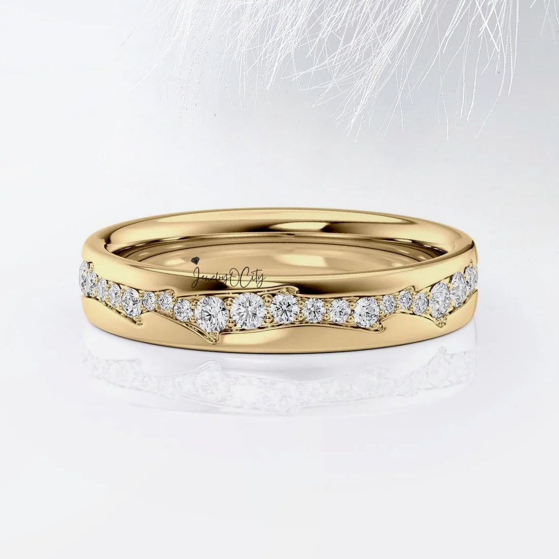 2.10CT Round Cut Diamond Twig Cigar Men's Wedding Band