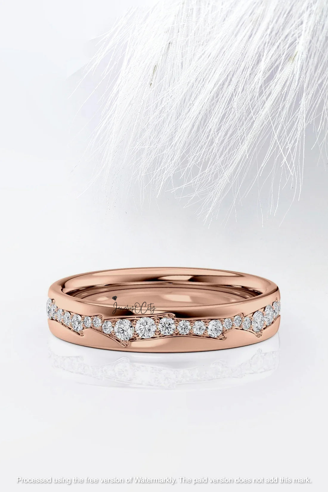 2.10CT Round Cut Diamond Twig Cigar Men's Wedding Band