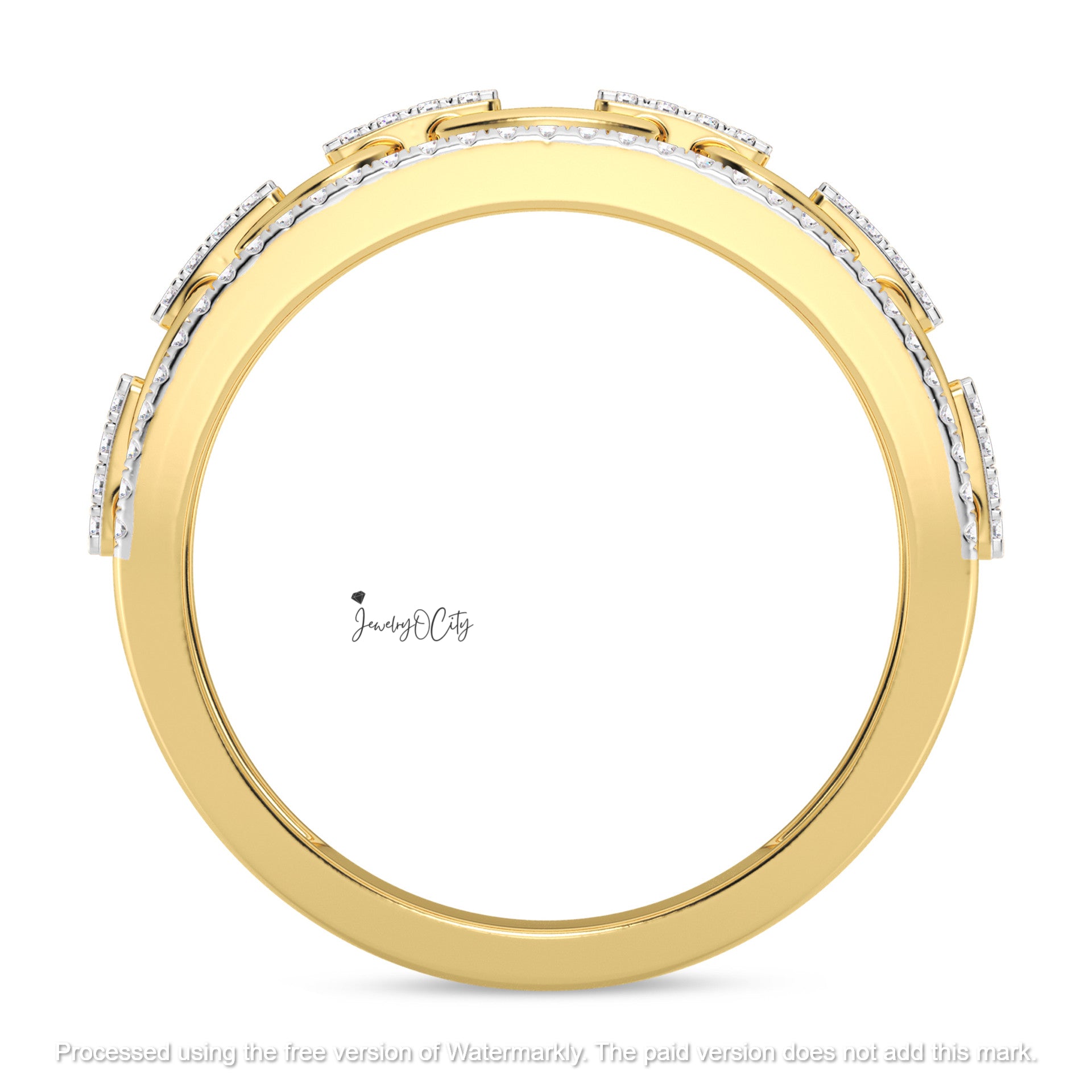 3.60Ct Round Cut VVS1 Diamond Chain Style Wedding Trio Ring Set