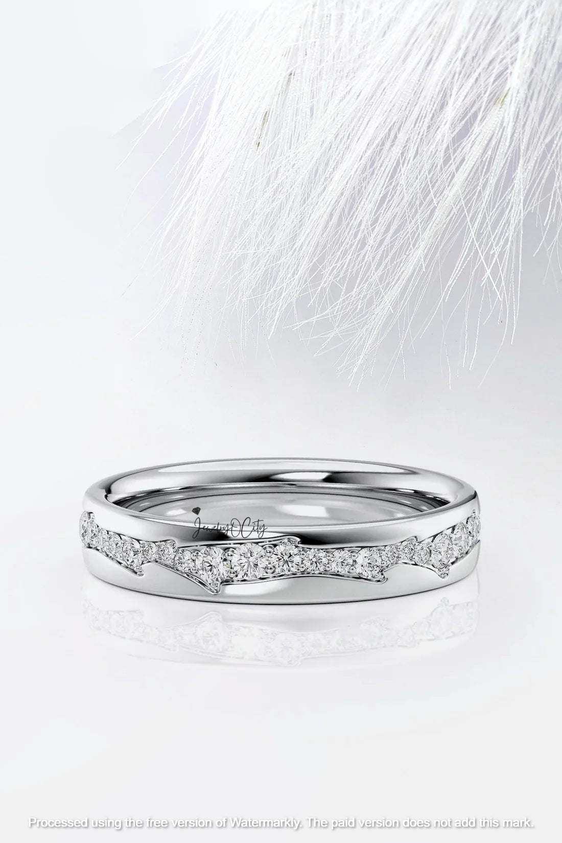 2.10CT Round Cut Diamond Twig Cigar Men's Wedding Band