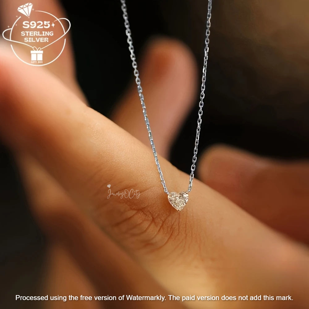 0.60Ct Heart Cut SI Diamond Pendant For Her