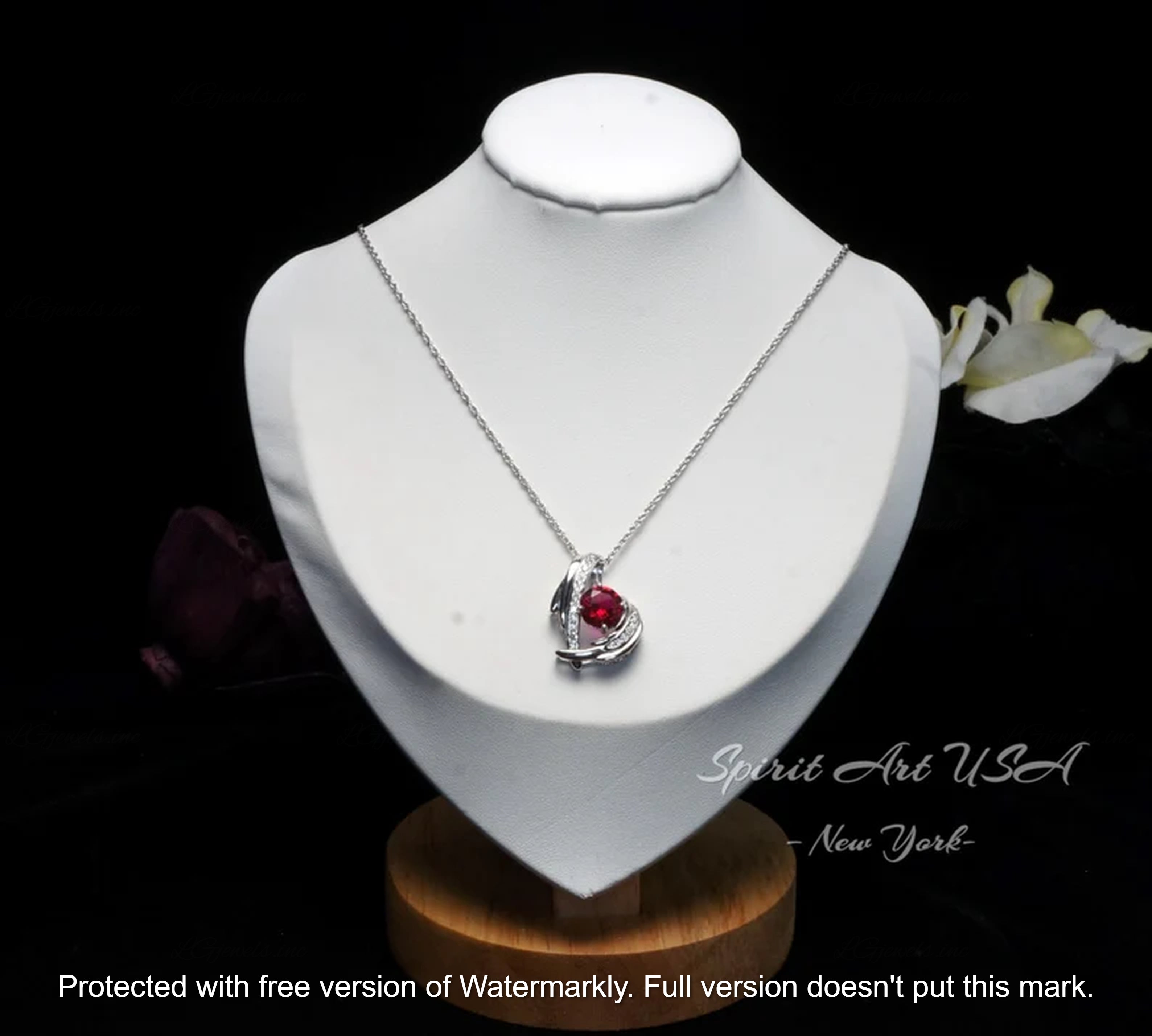 2.50Ct Round Cut Pink Ruby & Diamond Love Heart Pendant For Her