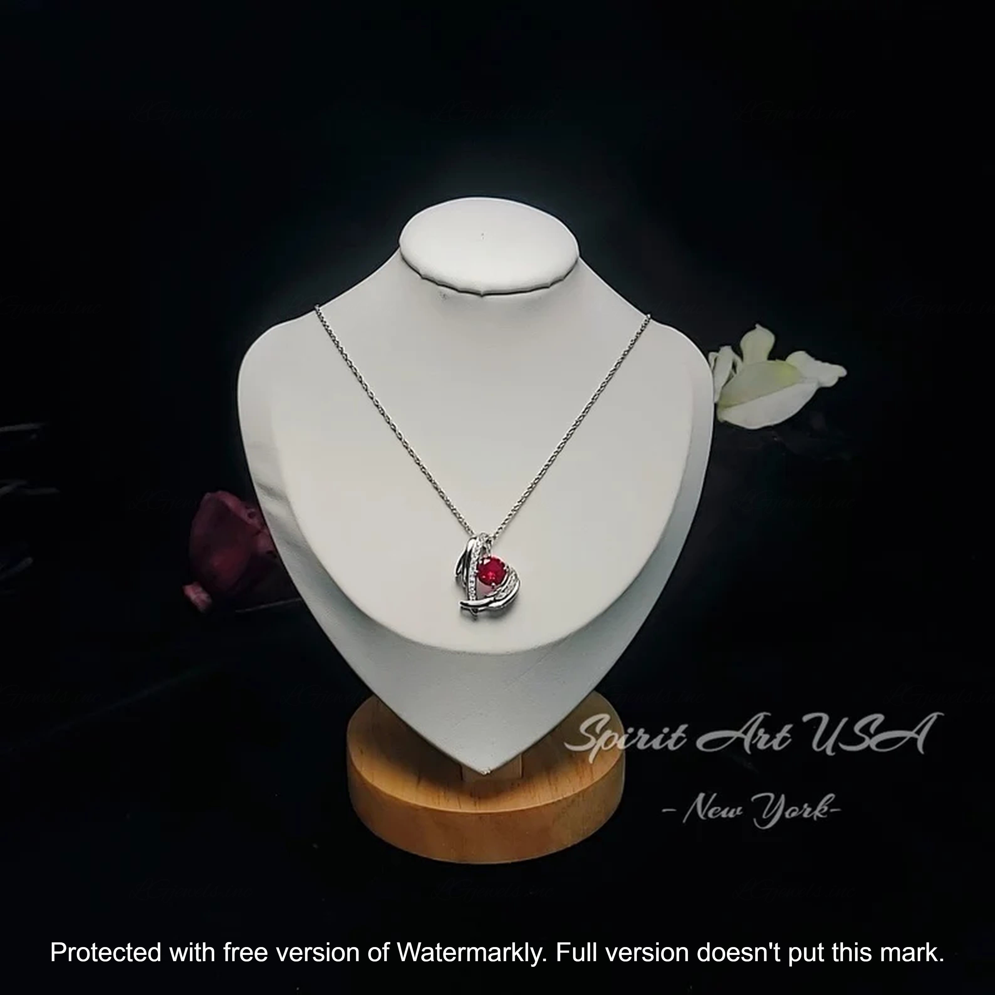 2.50Ct Round Cut Pink Ruby & Diamond Love Heart Pendant For Her