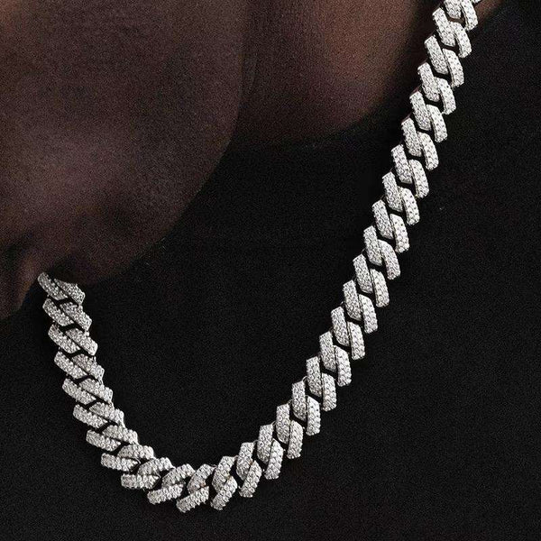 34TCW Diamond Iced Out Men's Cuban Link Necklace Chain