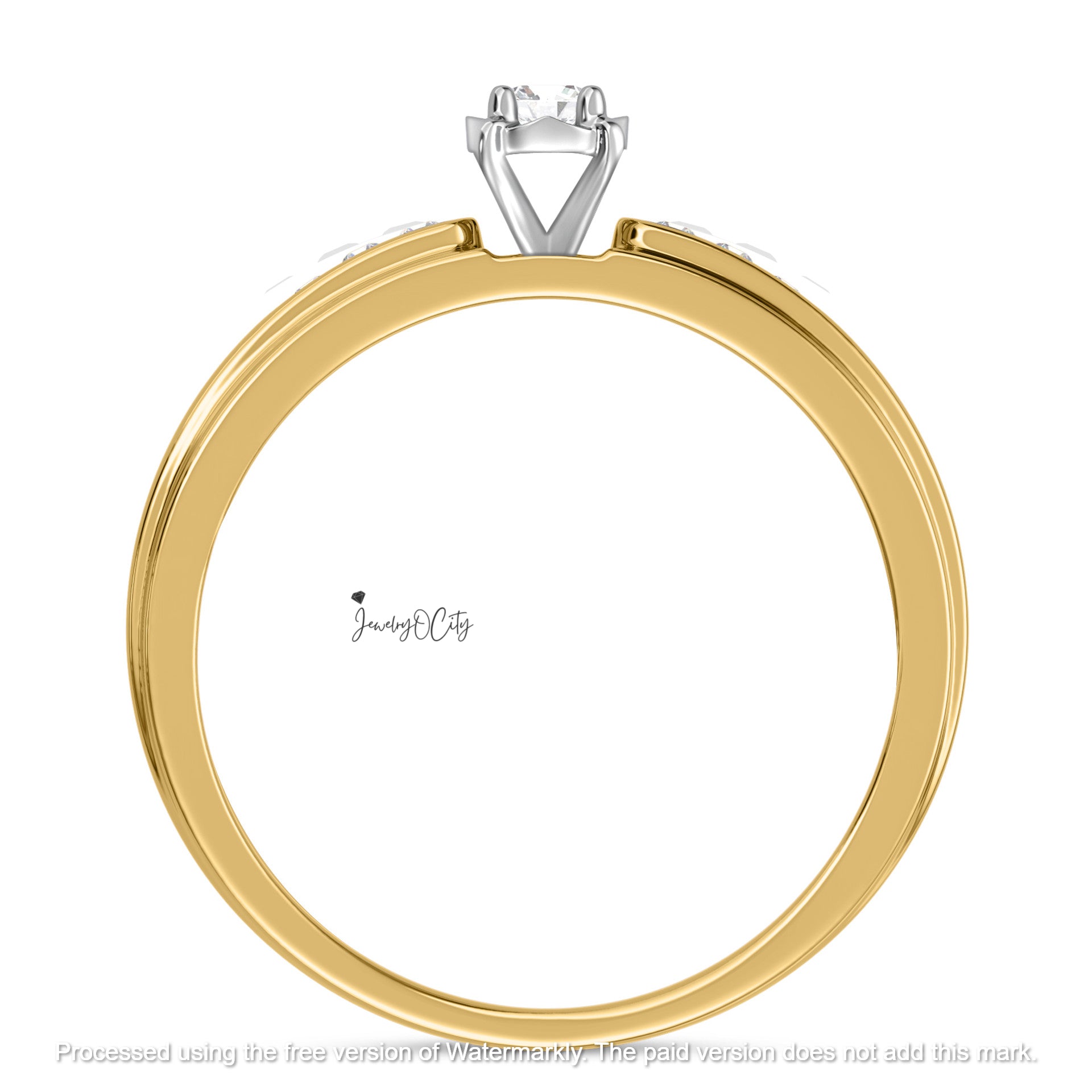 2.46Ct Round Cut Diamond Solitaire/Accent Engagement Trio Set