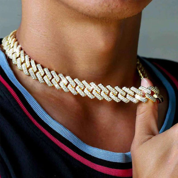 34TCW Diamond Iced Out Men's Cuban Link Necklace Chain