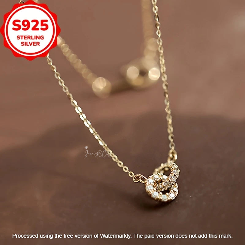 1.30Ct Round Cut Interlocking Diamond Pendant For Her