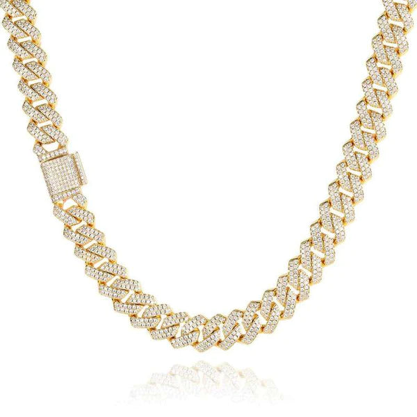 34TCW Diamond Iced Out Men's Cuban Link Necklace Chain