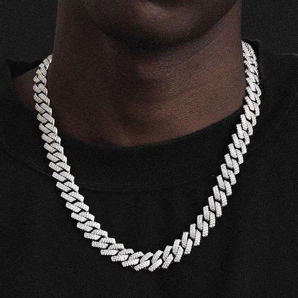 34TCW Diamond Iced Out Men's Cuban Link Necklace Chain