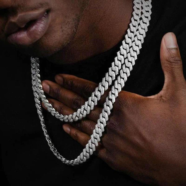 34TCW Diamond Iced Out Men's Cuban Link Necklace Chain